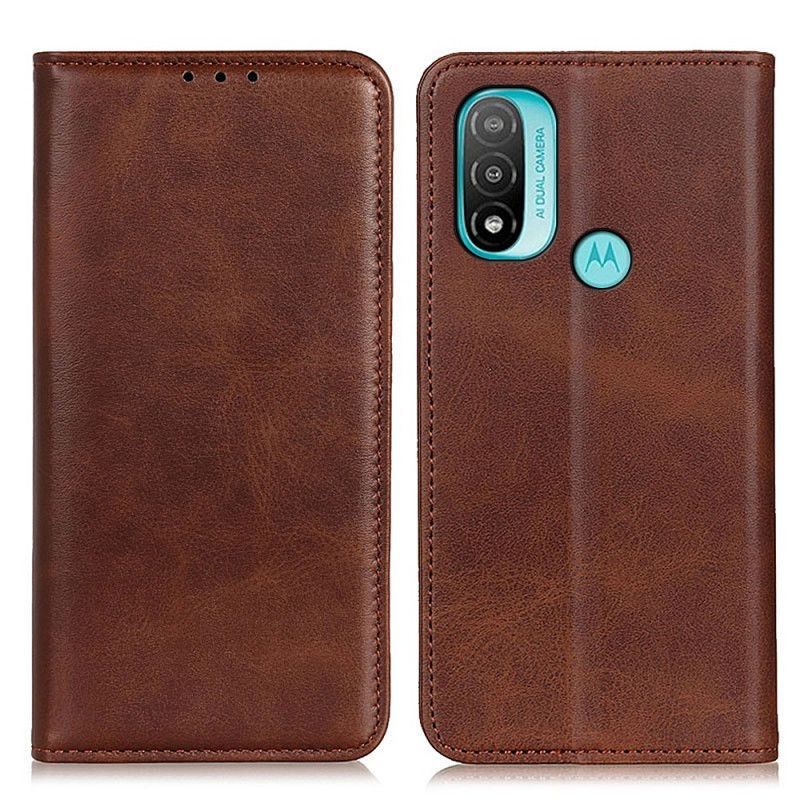 Kryty Na Mobil Na Moto E40 / E30 / E20 Flipové Pouzdro Elegance Štípaná Kůže