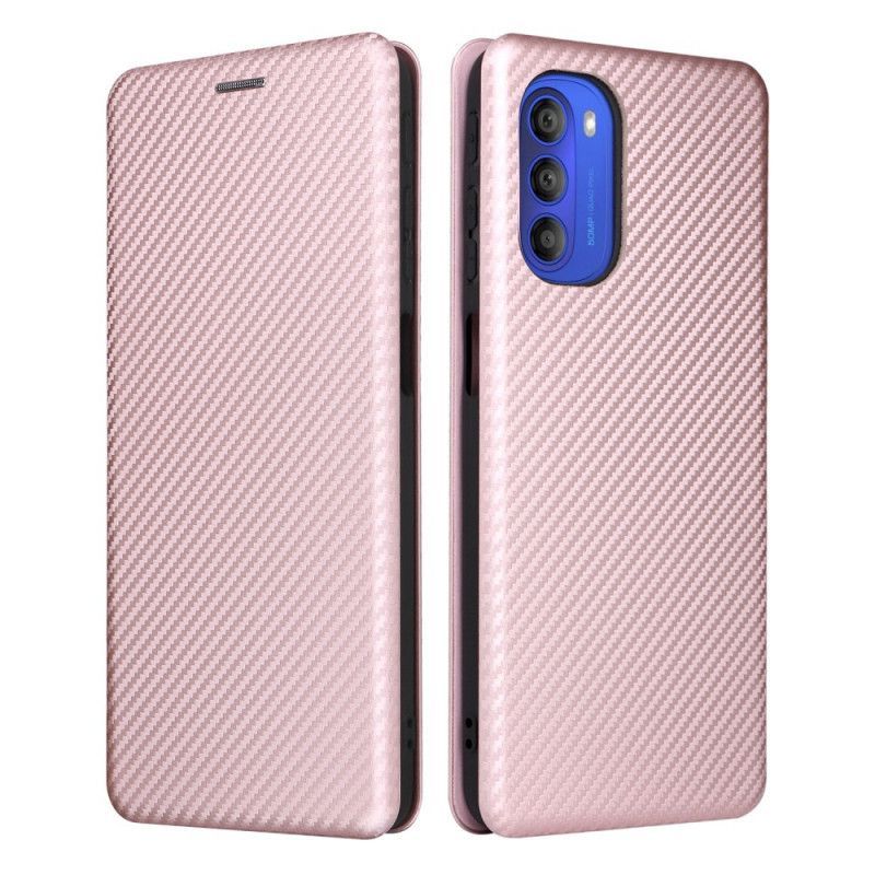 Kryty Na Mobil Na Moto G51 5G Flipové Pouzdro Barevný Karbonový Silikon