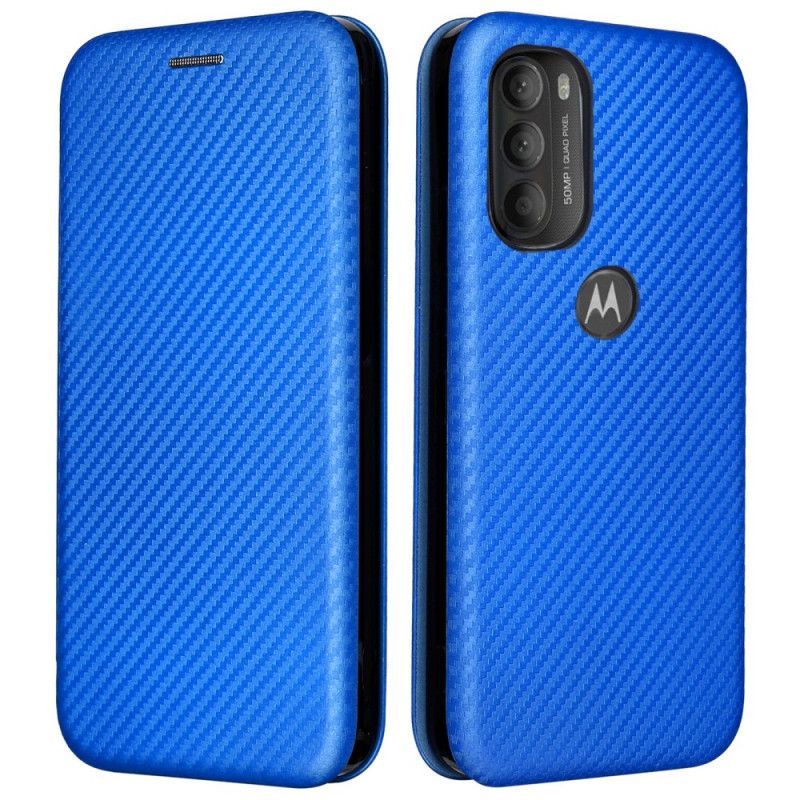 Kryty Na Mobil Na Moto G71 5G Flipové Pouzdro Barevný Karbonový Silikon