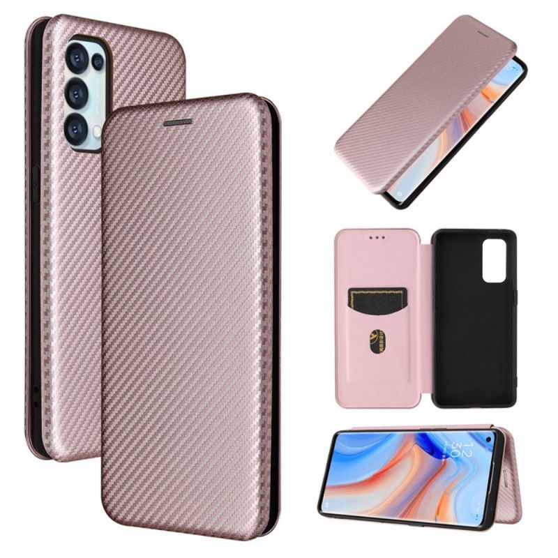 Kryty Na Mobil Na Oppo Find X3 Lite Flipové Pouzdro Barevný Karbonový Silikon