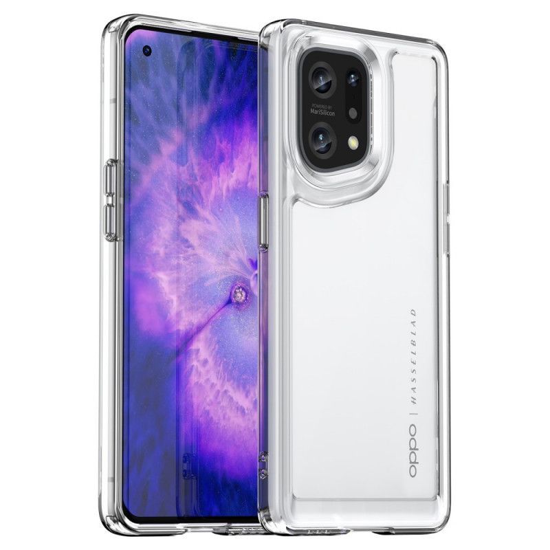 Kryty Na Mobil Na Oppo Find X5 Hybridní Průhledné Barevné Okraje