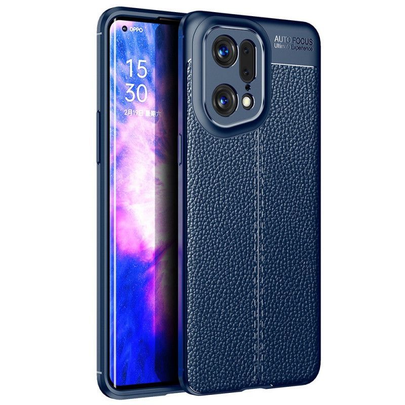 Kryty Na Mobil Na Oppo Find X5 Pro Efekt Kůže Litchi S Dvojitou Linií