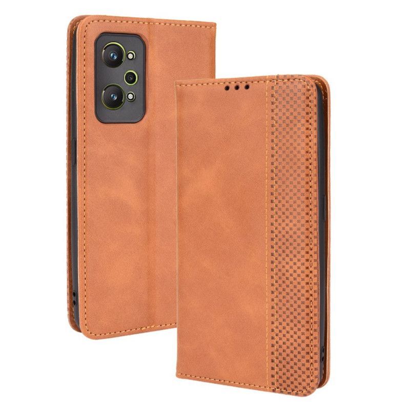 Kryty Na Mobil Na Realme GT Neo 3T / Neo 2 Flipové Pouzdro Stylizovaný Vintage Kožený Efekt