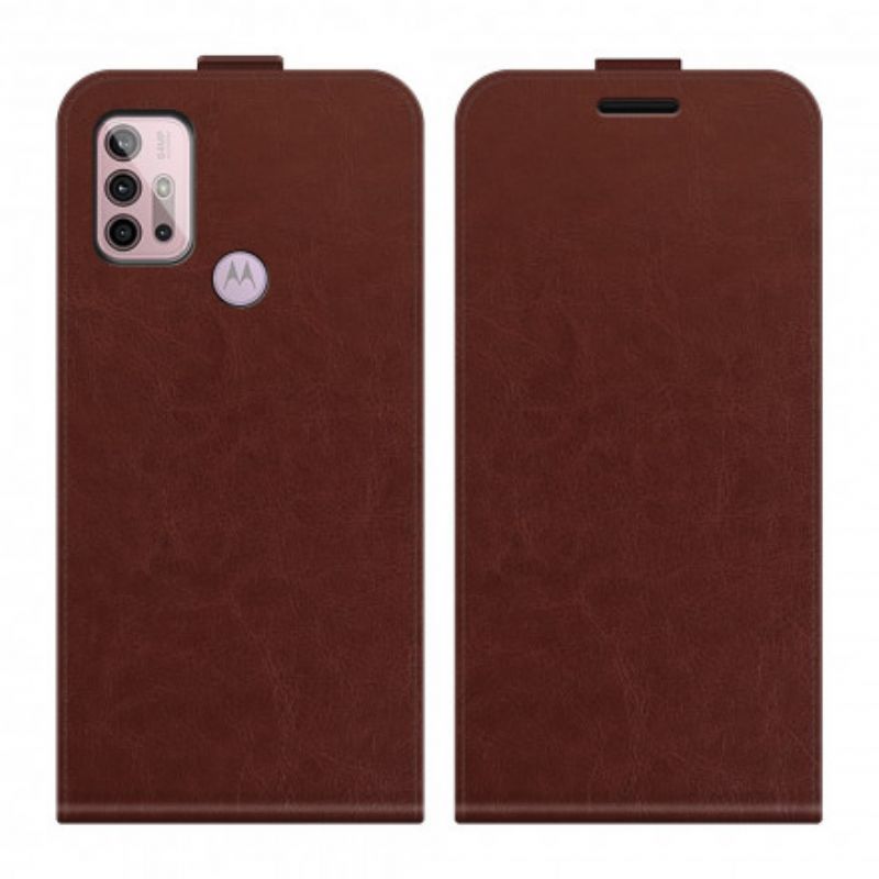 Moto G30 / Moto G10 Potah S Koženým Efektem Vertikální Klapka