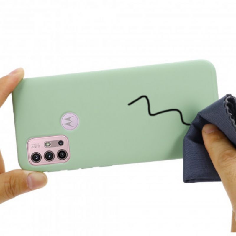 Moto G30 / Moto G10 Tekuté Silikonové Pouzdro Se Šňůrkou