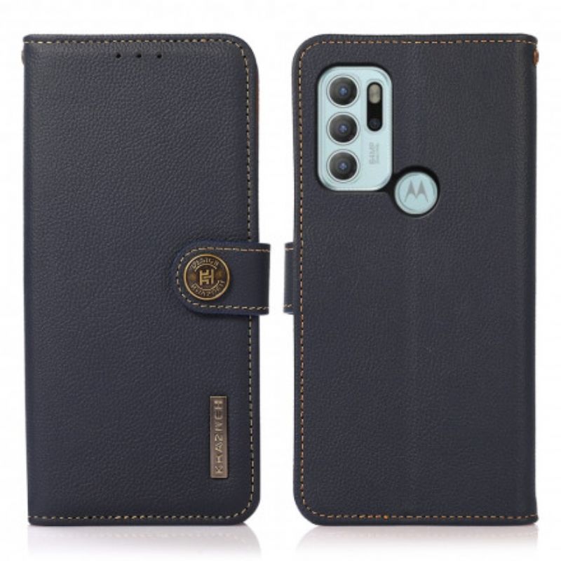 Motorola G60s Khazneh Kožený Kryt