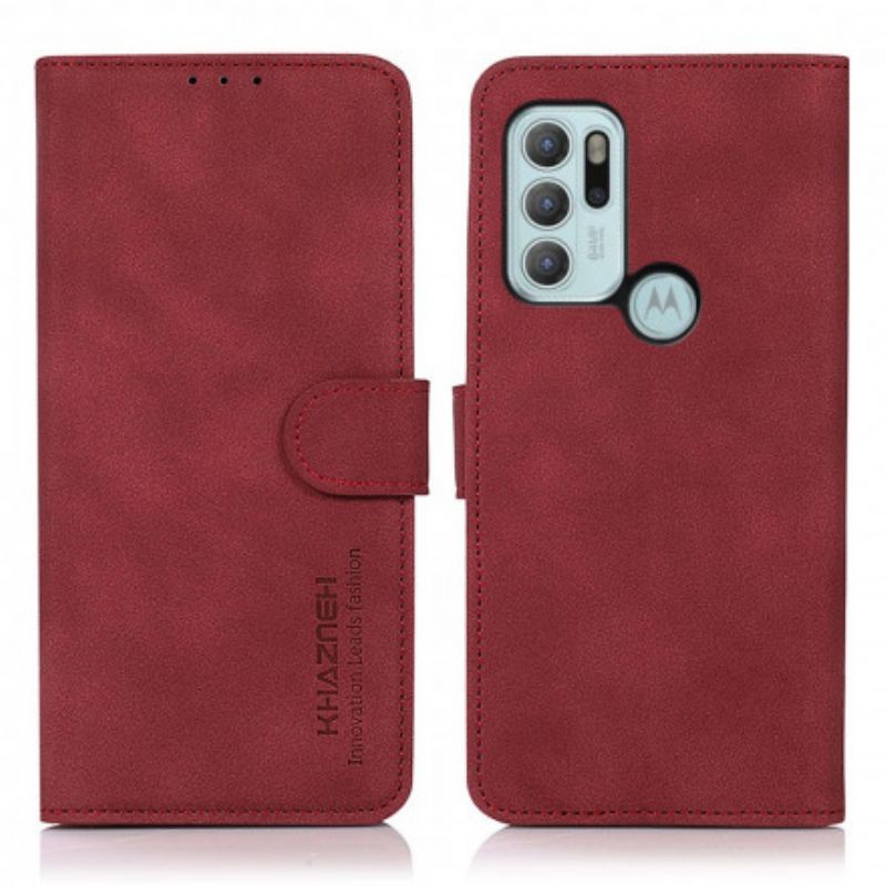 Motorola G60s Khazneh Texturovaný Kožený Kryt