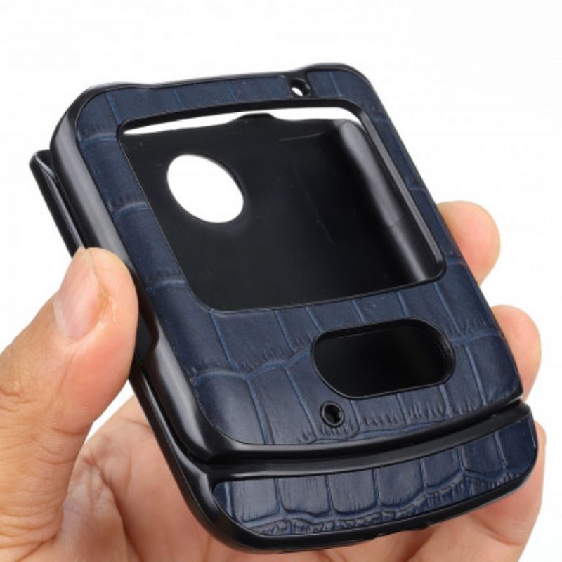 Motorola Razr 5g Pouzdro Z Pravé Krokodýlí Kůže