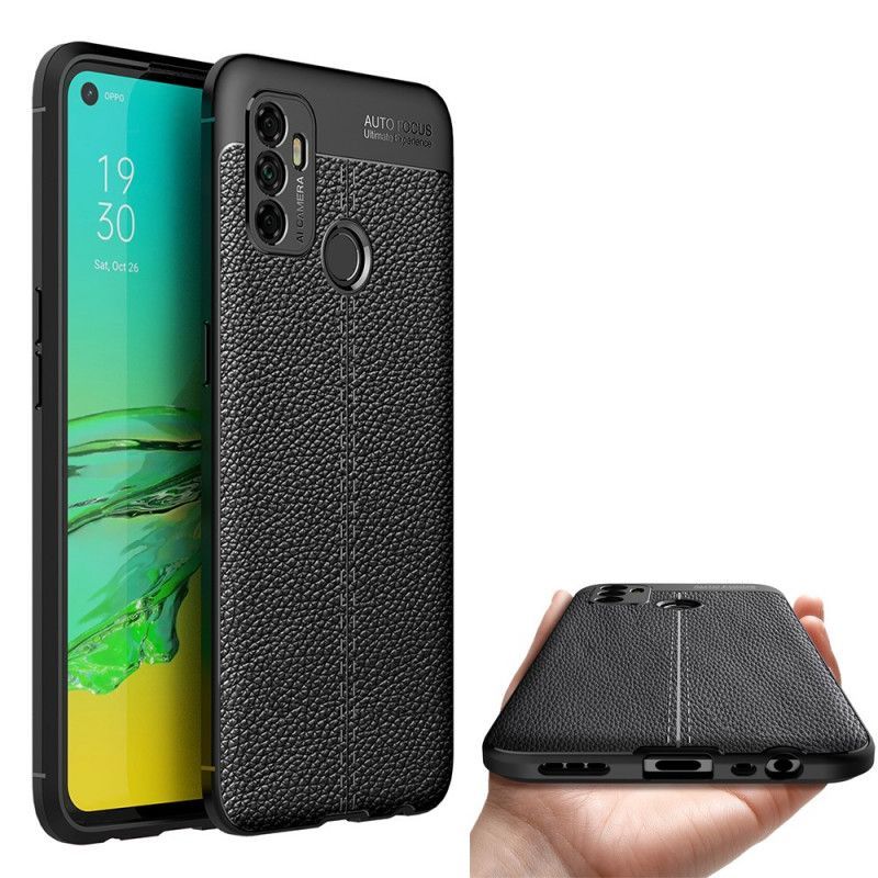 Oppo A53 / A53s Kožené Pouzdro S Efektem Liči