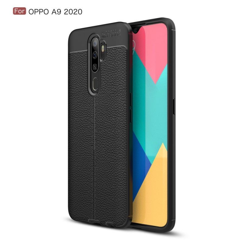 Oppo A9 2020 / A5 2010 Dvouřadé Kožené Pouzdro S Liči