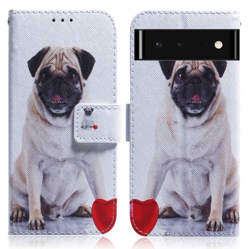 Peněženková Pouzdra Google Pixel 6 Mopsí Pes