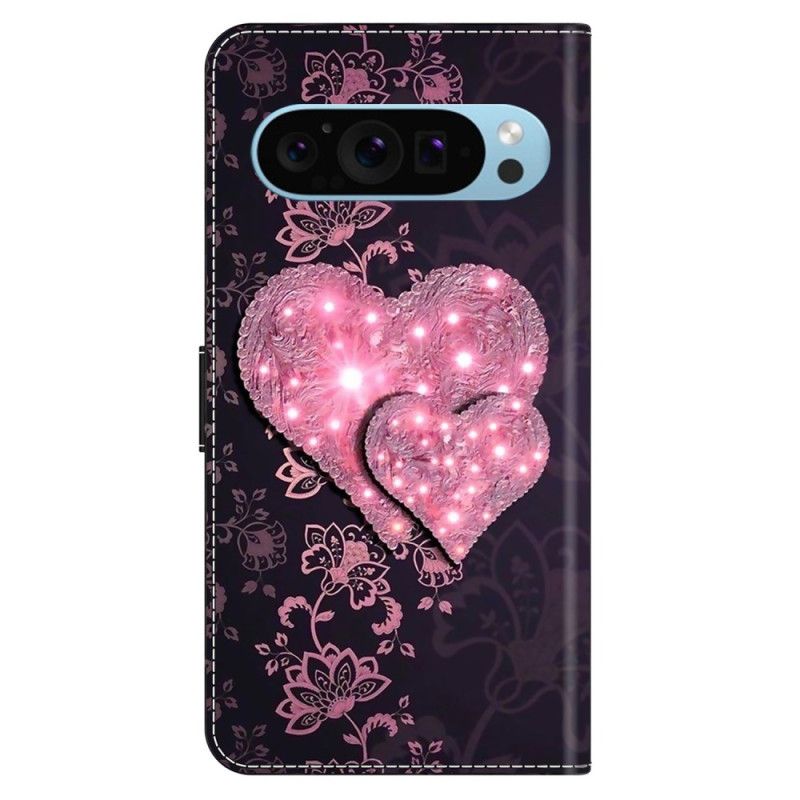 Peněženková Pouzdra Google Pixel 9 Pro Kryty Na Mobil Krajkové Srdce