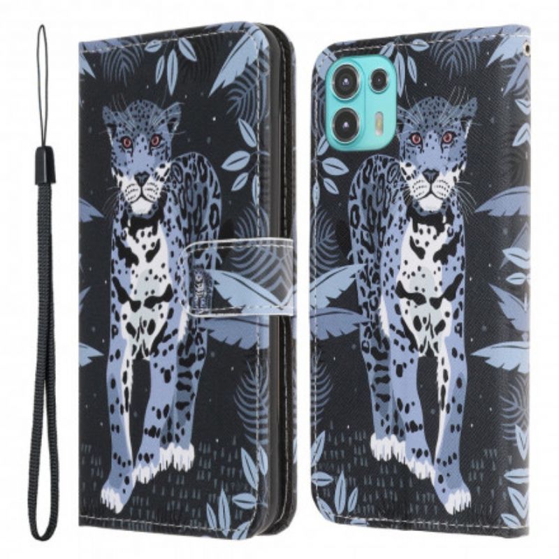 Peněženková Pouzdra Motorola Edge 20 Lite Leopardí Tanga