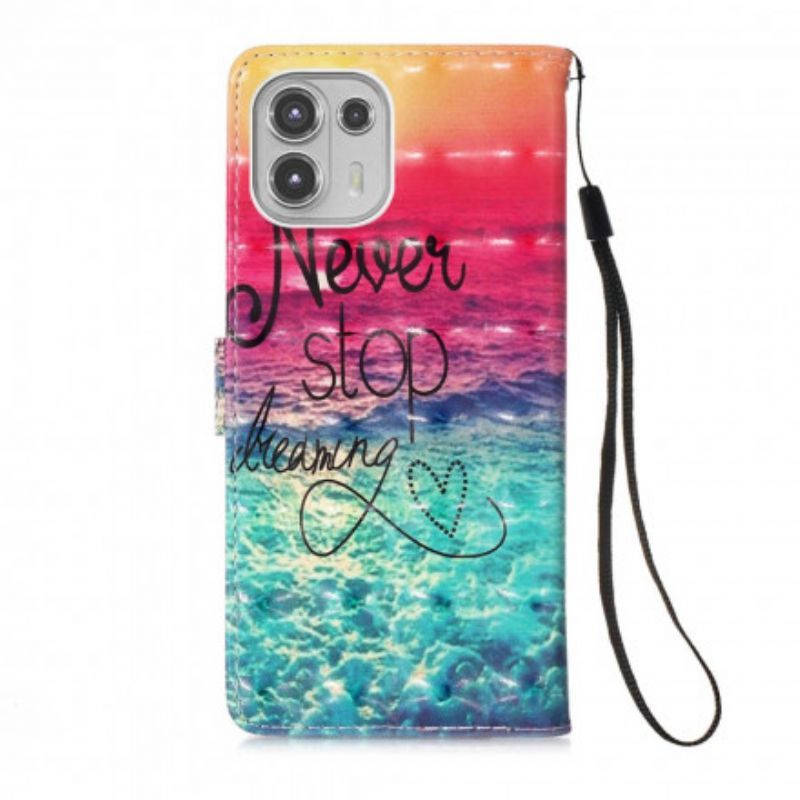 Peněženková Pouzdra Motorola Edge 20 Lite Nikdy Nepřestávej Snít