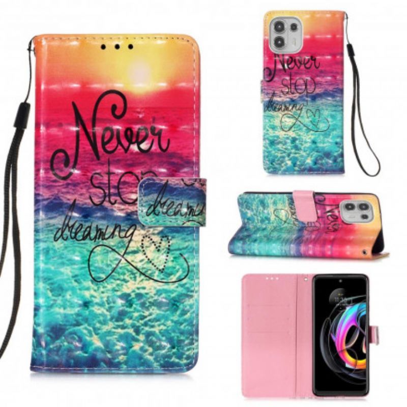 Peněženková Pouzdra Motorola Edge 20 Lite Nikdy Nepřestávej Snít