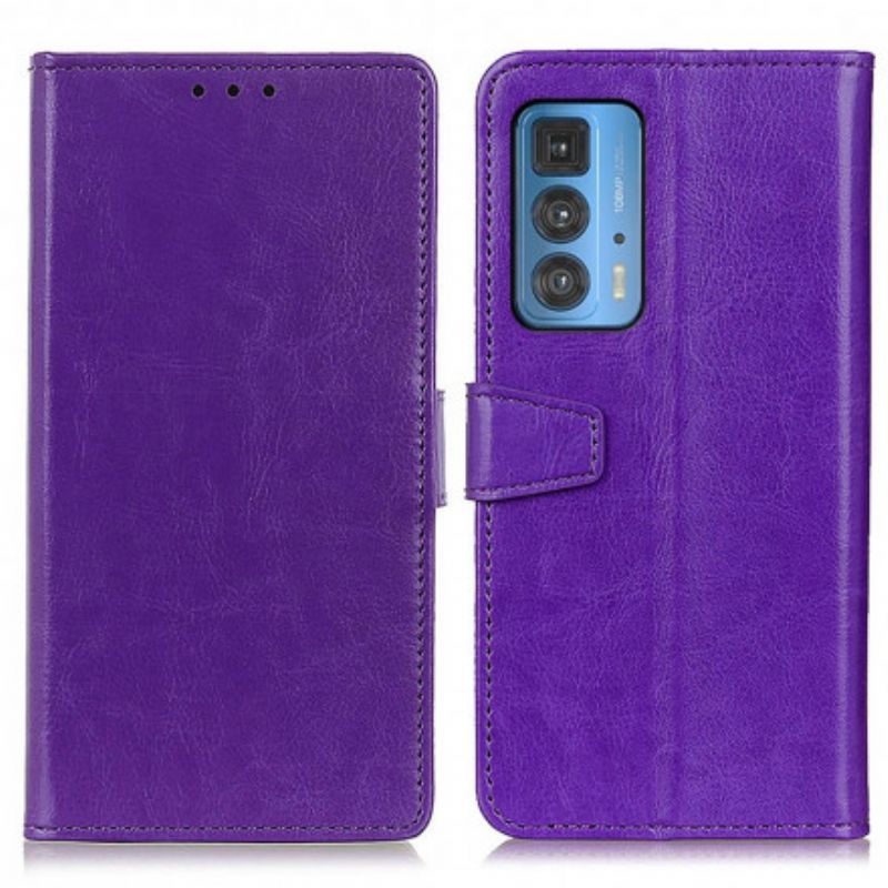 Peněženková Pouzdra Motorola Edge 20 Pro Jednoduchý Lesklý Kožený Efekt