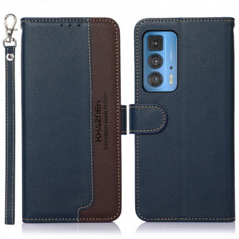Peněženková Pouzdra Motorola Edge 20 Pro Lychee Styl Rfid Khazneh