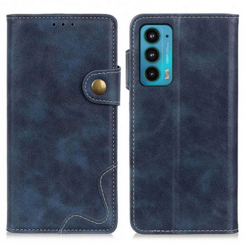 Peněženková Pouzdra Motorola Edge 20 Umělecký Knoflík A Prošívání