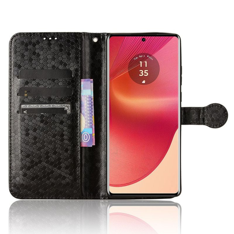 Peněženková Pouzdra Motorola Edge 50 Fusion Brilantní Steh S Popruhem
