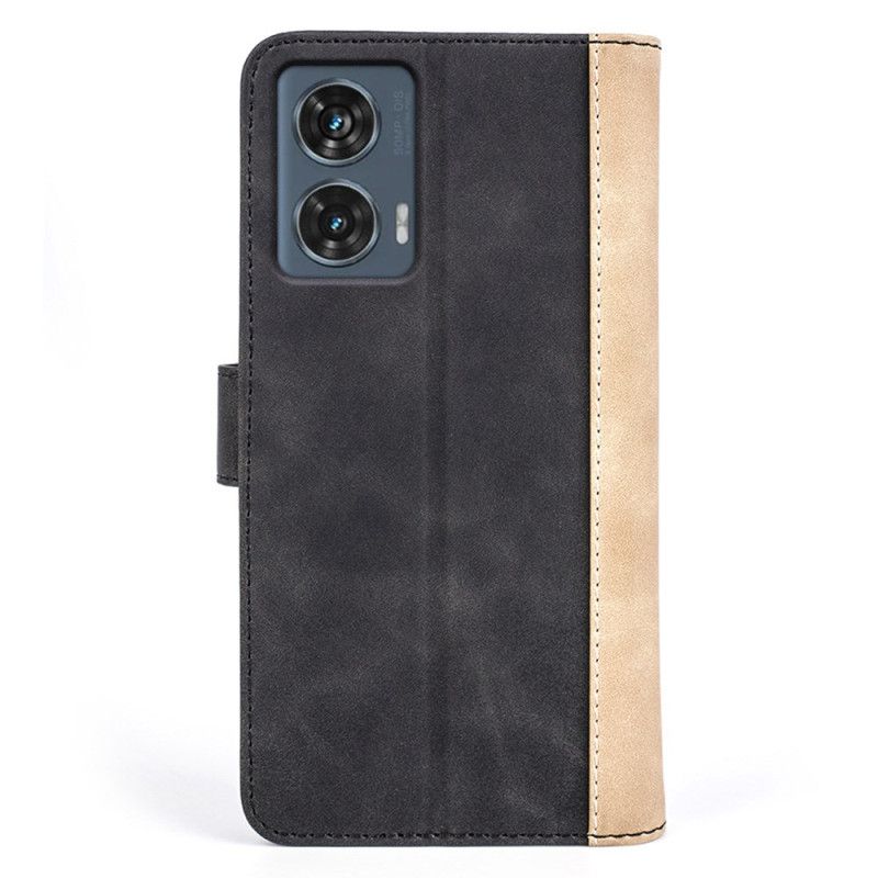 Peněženková Pouzdra Motorola Edge 50 Fusion Kryty Na Mobil Dvoubarevný Design