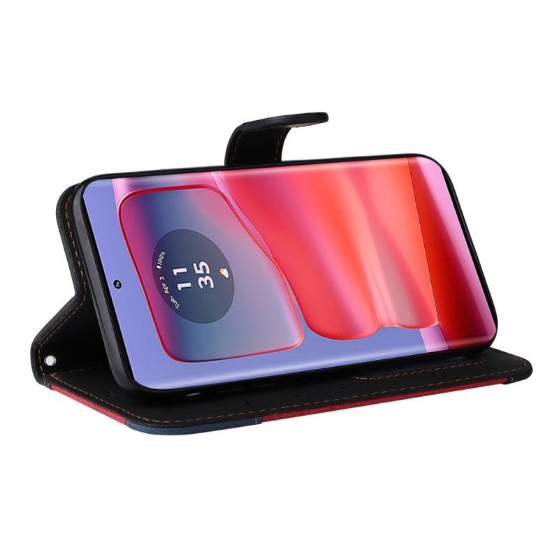 Peněženková Pouzdra Motorola Edge 50 Pro Kryty Na Mobil Trikolóra S Řemínkem