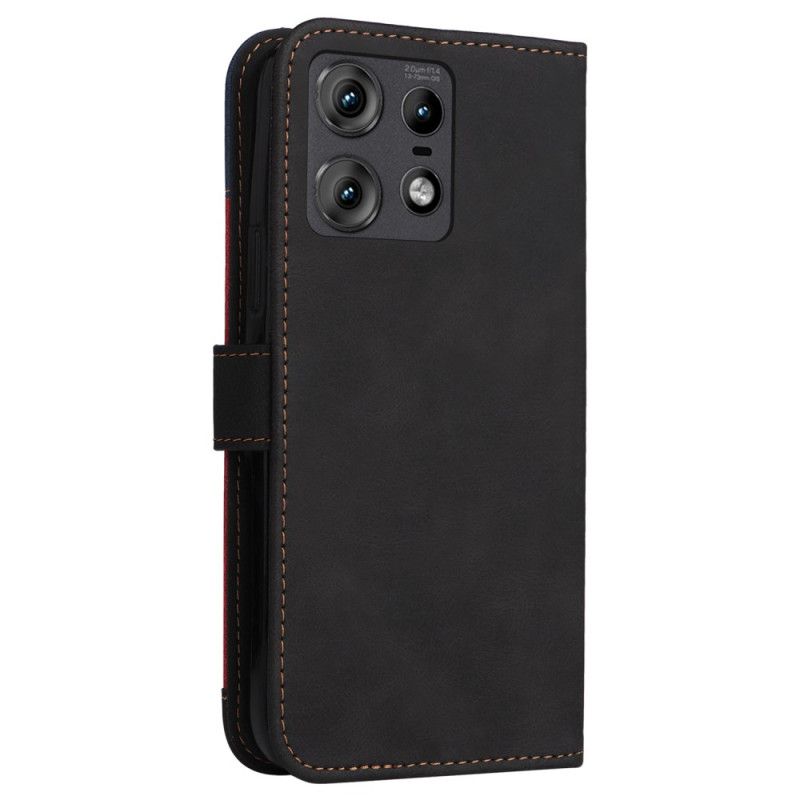 Peněženková Pouzdra Motorola Edge 50 Pro Kryty Na Mobil Trikolóra S Řemínkem