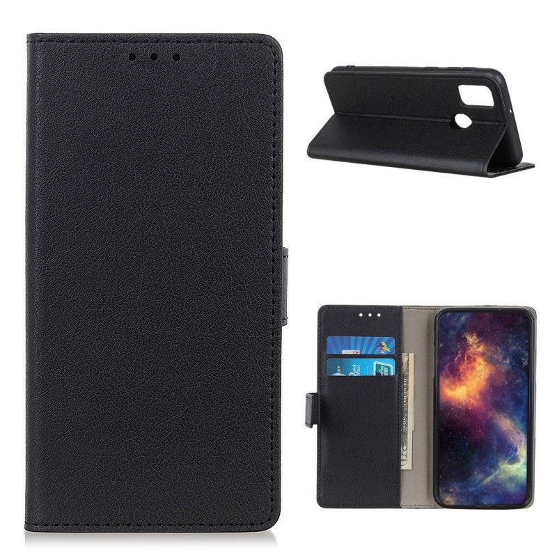 Peněženková Pouzdra Na Realme 7i Klasický Kožený Efekt