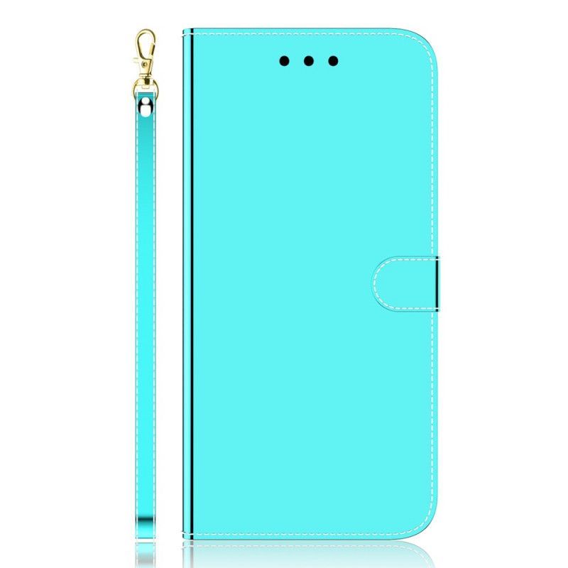 Peněženková Pouzdra Na Realme 8i Kryt Zrcátka Z Umělé Kůže