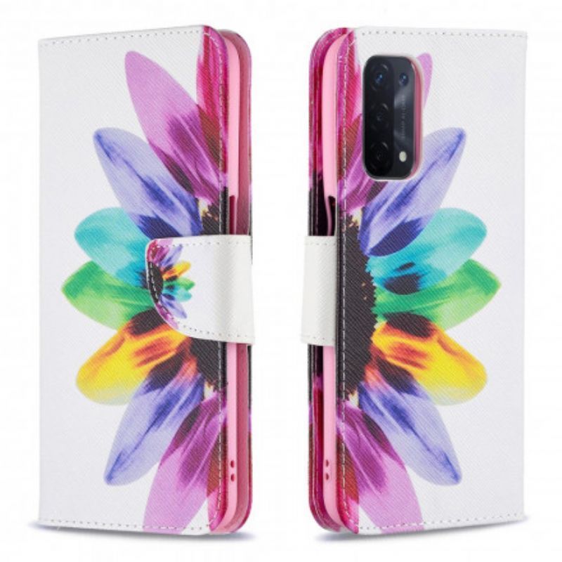 Peněženková Pouzdra Oppo A54 5g / A74 5g Akvarelová Květina