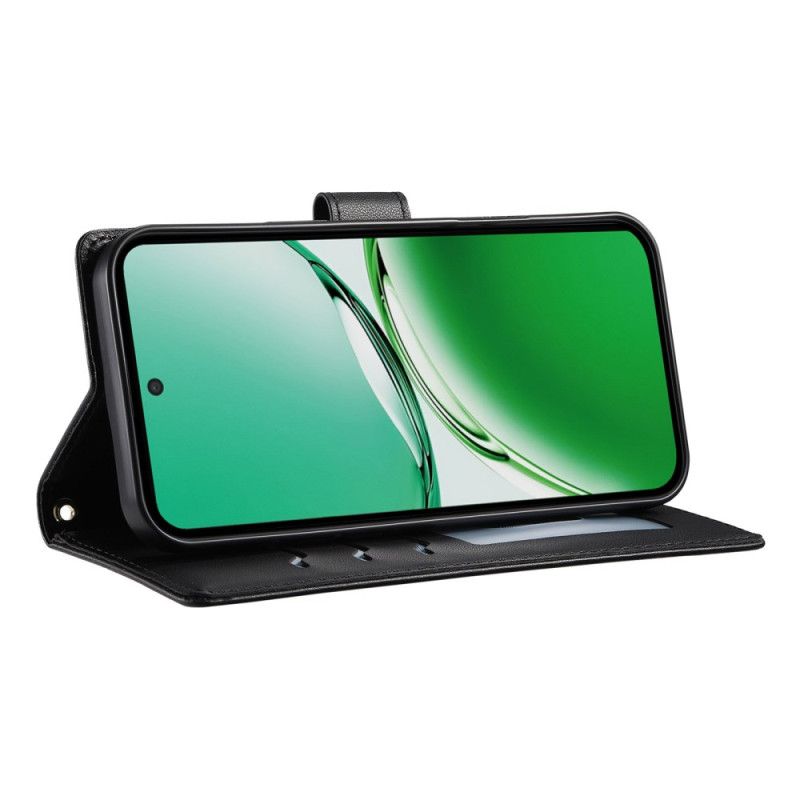 Peněženková Pouzdra Oppo Reno 14 5g Kryty Na Mobil Prošívaný Styl S Popruhem A Ramenním Popruhem