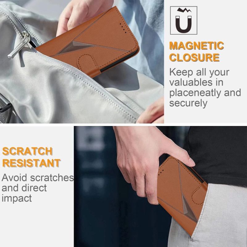 Peněženková Pouzdra Oppo Reno 14f 5g Kryty Na Mobil Trojúhelníkový Vzor