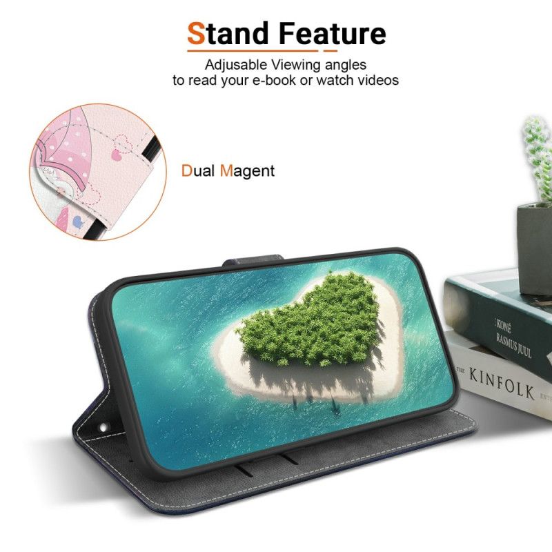 Peněženková Pouzdra Realme 14 5g Kryty Na Mobil Kreslený Medvědí Pár