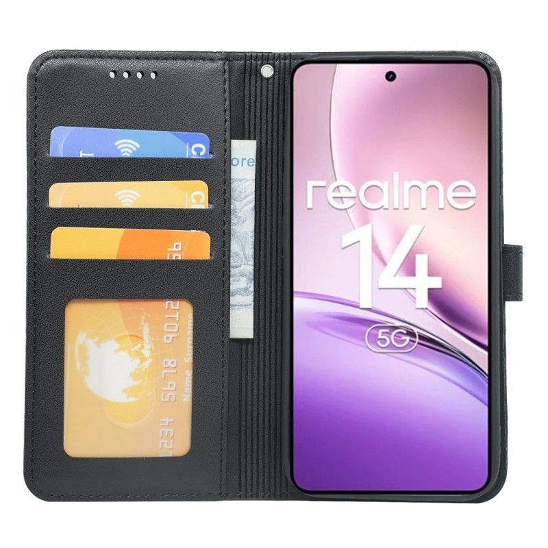 Peněženková Pouzdra Realme 14 5g Kryty Na Mobil Odnímatelný Pásek