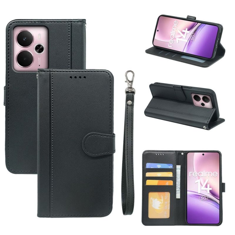 Peněženková Pouzdra Realme 14 5g Kryty Na Mobil Odnímatelný Pásek
