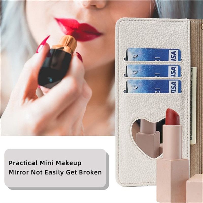 Peněženková Pouzdra Realme 14 5g Kryty Na Mobil Zrcadlo A Řetízek