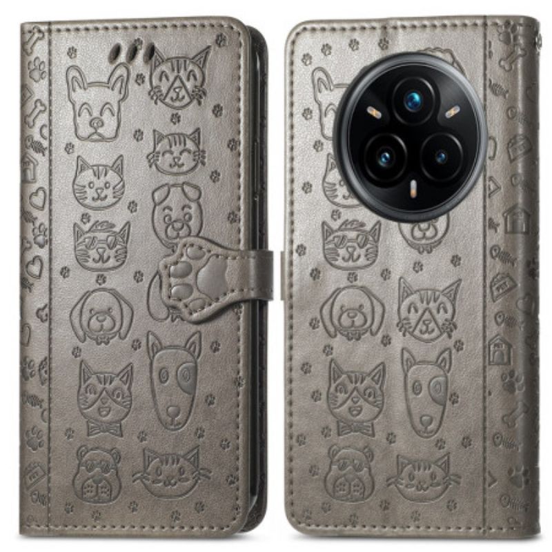 Peněženková Pouzdra Realme 14 Pro Plus 5g Animovaná Zvířata