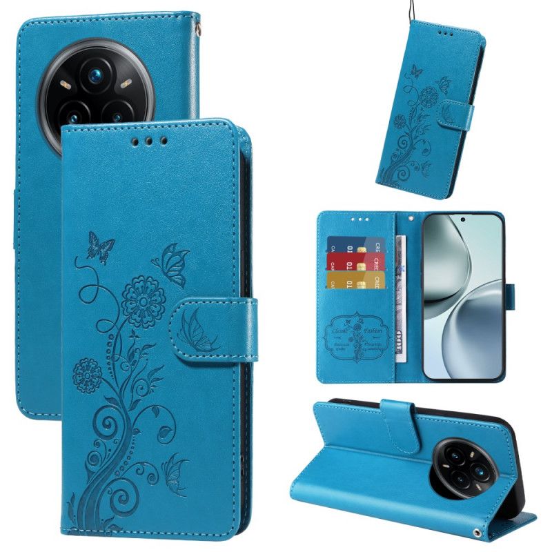 Peněženková Pouzdra Realme 14 Pro Plus 5g Kryty Na Mobil Květinový Vzor