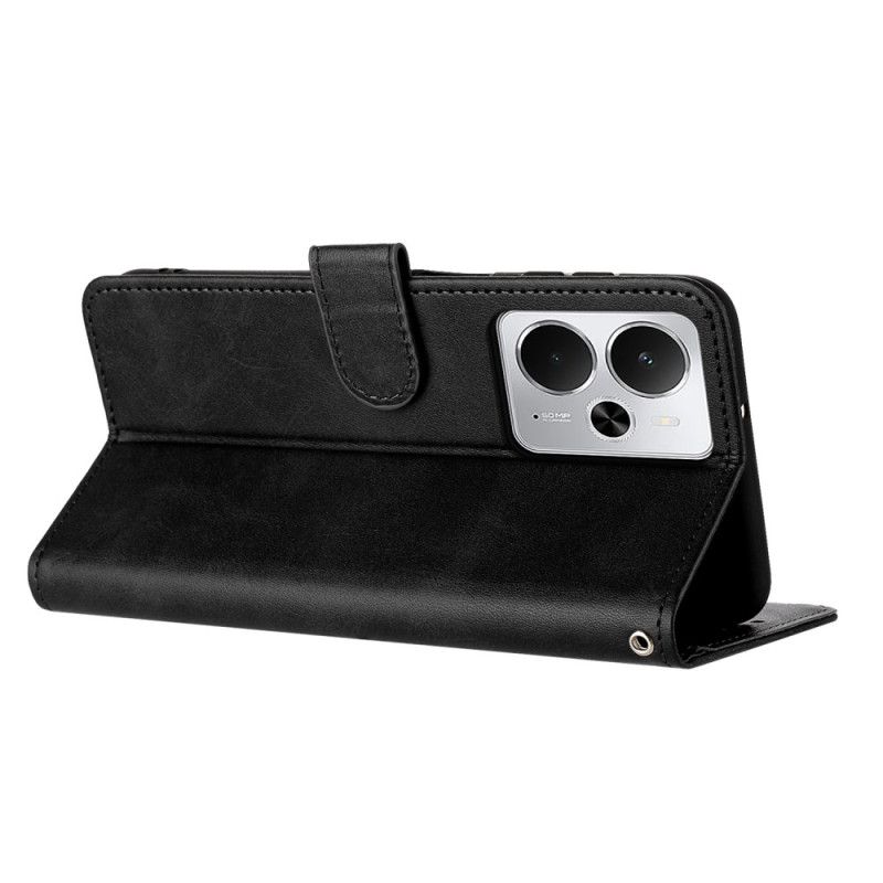 Peněženková Pouzdra Realme 14t 5g Kryty Na Mobil Kožený Efekt Se Šňůrkou Na Krk