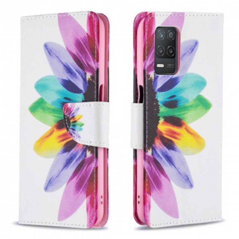 Peněženková Pouzdra Realme 8 5g Akvarelová Květina