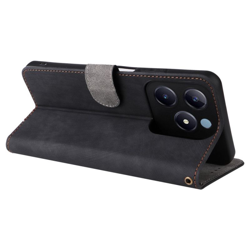 Peněženková Pouzdra Realme C63 Kryty Na Mobil Rfid Ochrana Semišový Efekt S Popruhem