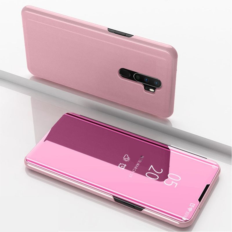 Pohledový Kryt Kryt Oppo A9 2020 Zrcadlo A Imitace Kůže