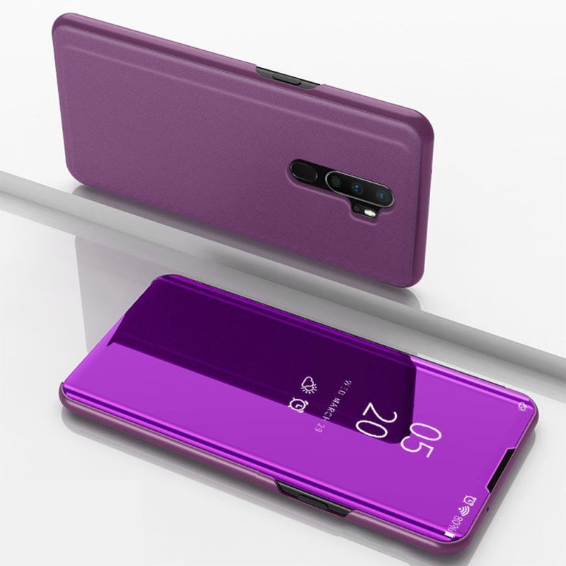 Pohledový Kryt Kryt Oppo A9 2020 Zrcadlo A Imitace Kůže