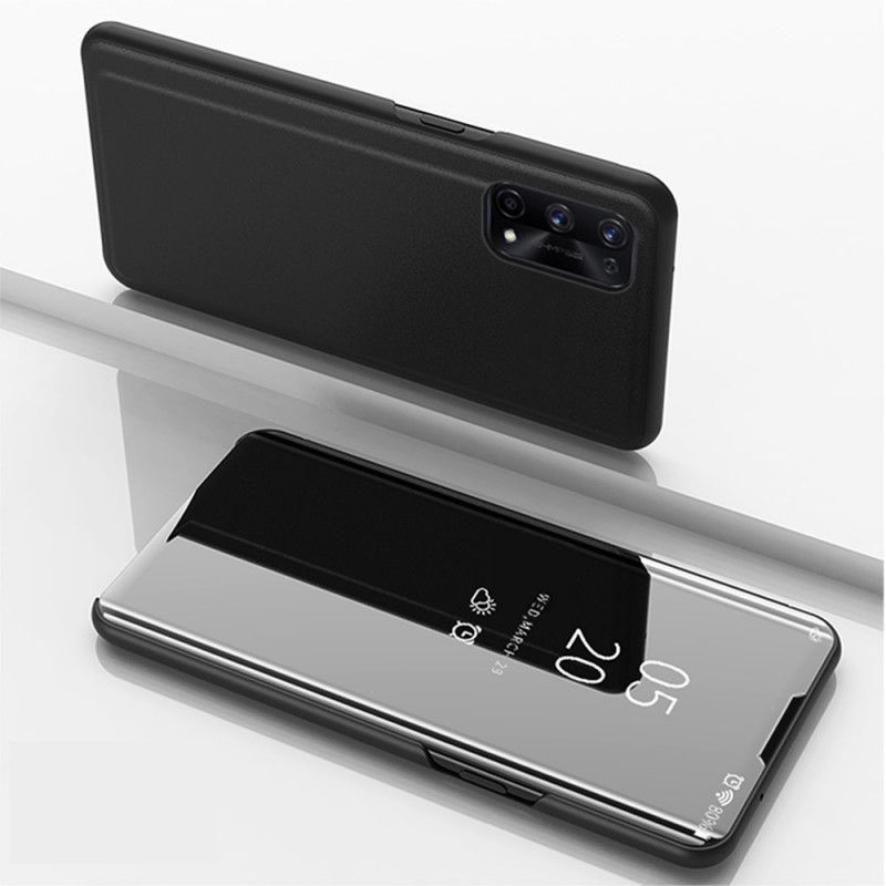 Pohledový Kryt Kryt Realme 7 Pro Zrcadlo A Imitace Kůže