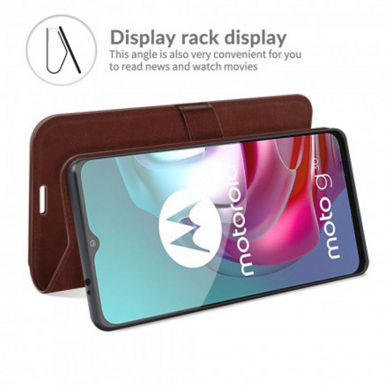 Potah Moto G30 / Moto G10 Designový Kožený Efekt
