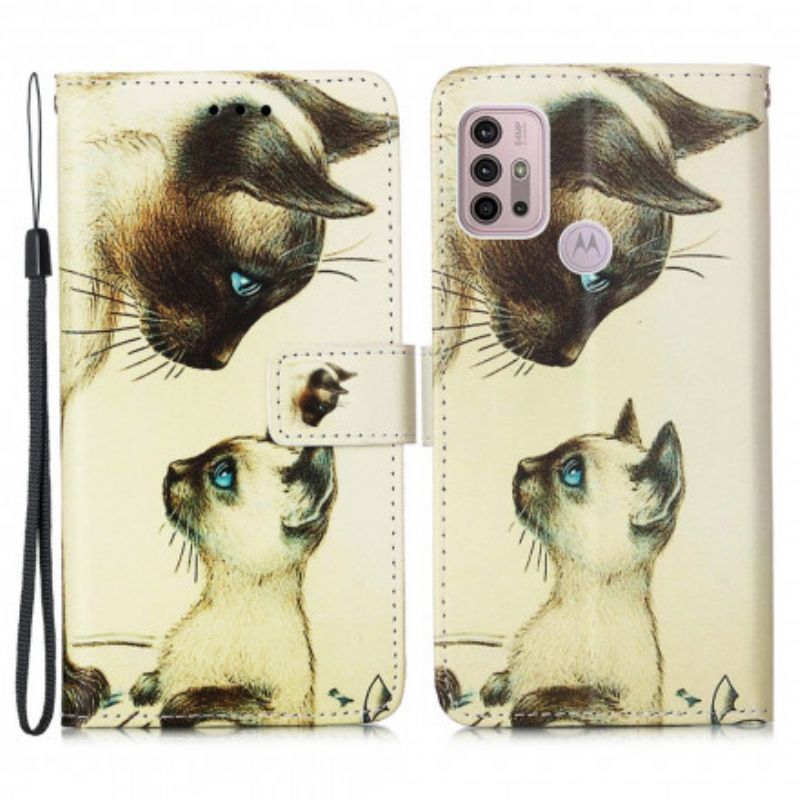 Potah Moto G30 / Moto G10 Kotě A Maminka S Popruhem