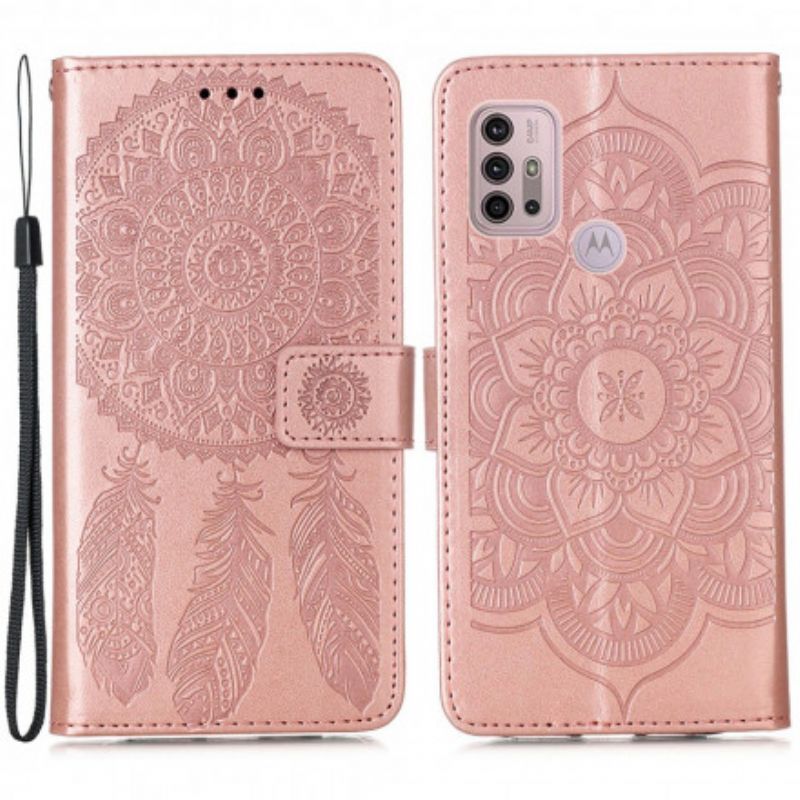 Potah Moto G30 / Moto G10 Lapač Snů S Koženým Efektem