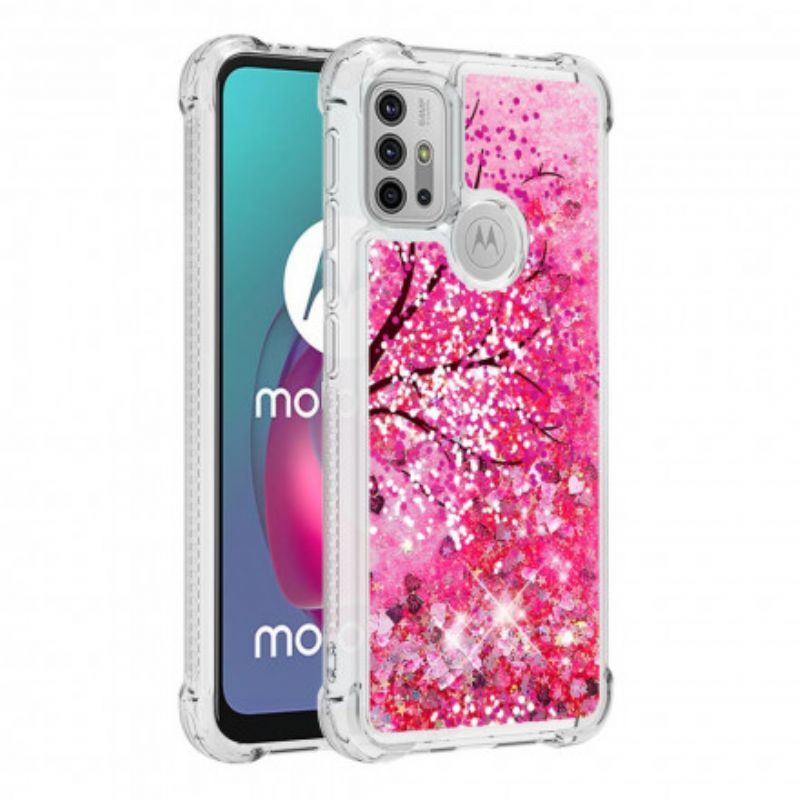 Pouzdro Moto G30 / Třpytivé Stromové Pouzdro Moto G10