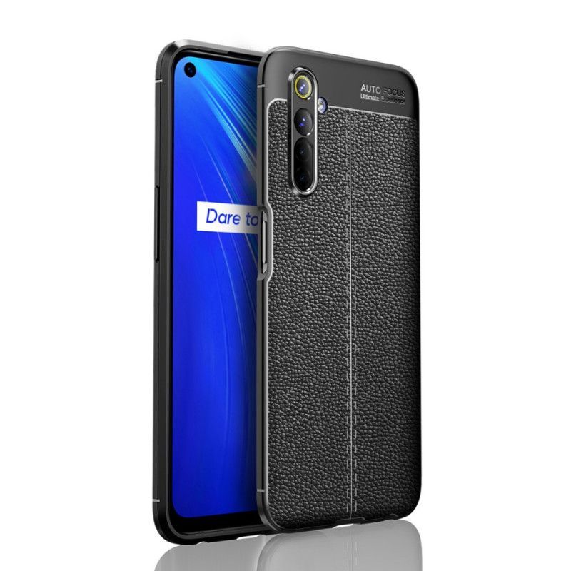 Realme X50 Dvouřadé Kožené Pouzdro S Efektem Liči