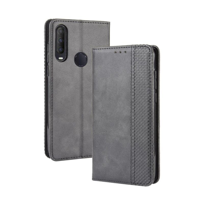 Výklopný Kryt Alcatel 1s (2020) / 3l (2020) Stylizovaný Vintage Kožený Efekt