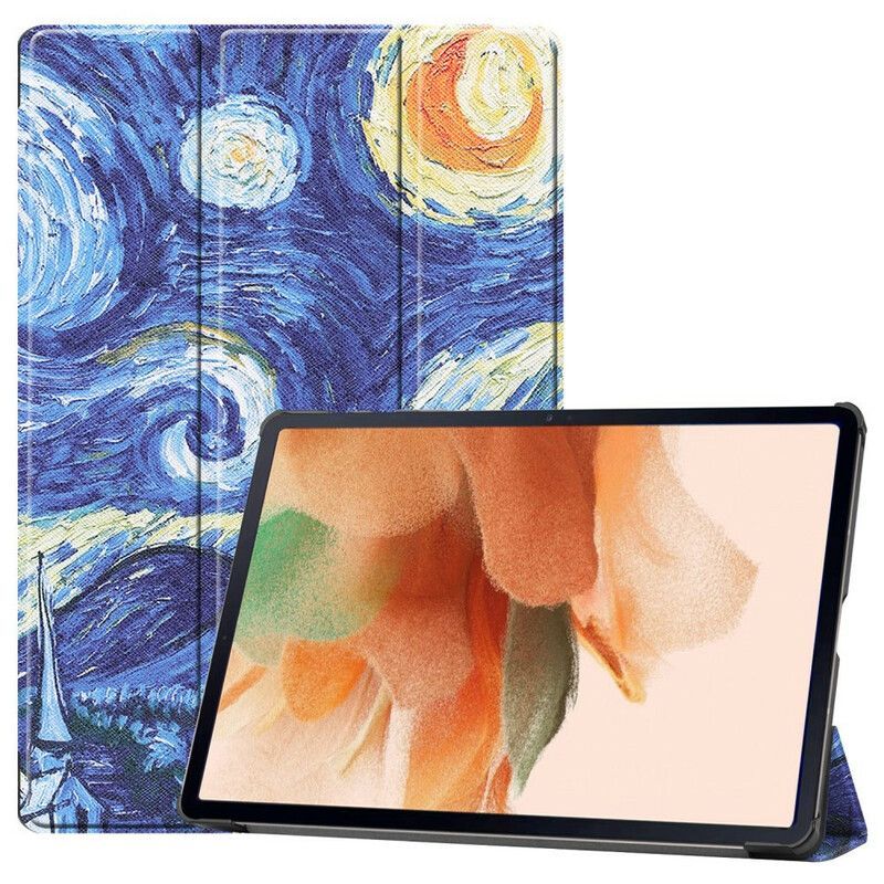 Chytré Pouzdro Kryt Na Samsung Galaxy Tab S7 Fe Hvězdicový Noční Držák Pera